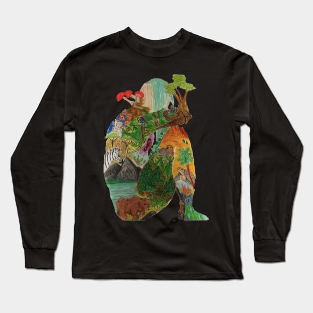 Conservation vs Creation (Series 1) Long Sleeve T-Shirt by Animal Surrealism